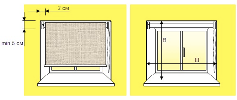 Как замерить рольштору при креплении в проем